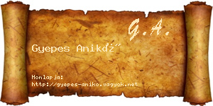 Gyepes Anikó névjegykártya